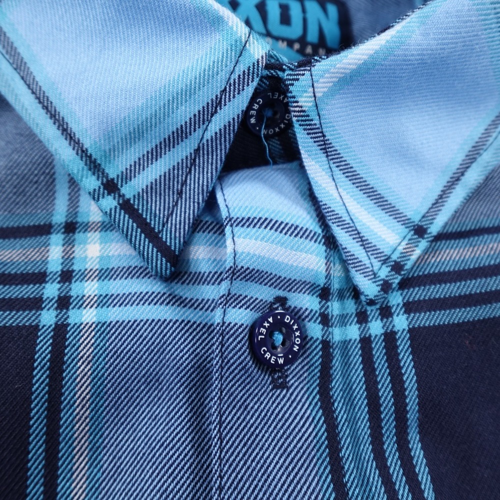Dixxon Flannel Shirt Mens Large Blue Axel Crew Foundation Button Up Long Sleeve - Picture 6 of 15